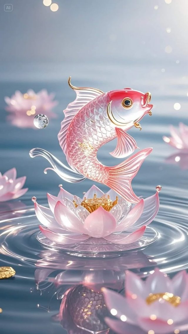 Ảnh nền hoa sen cá chép đẹp lạ