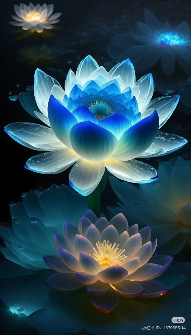 Ảnh nền hoa sen màu xanh đẹp và nghệ