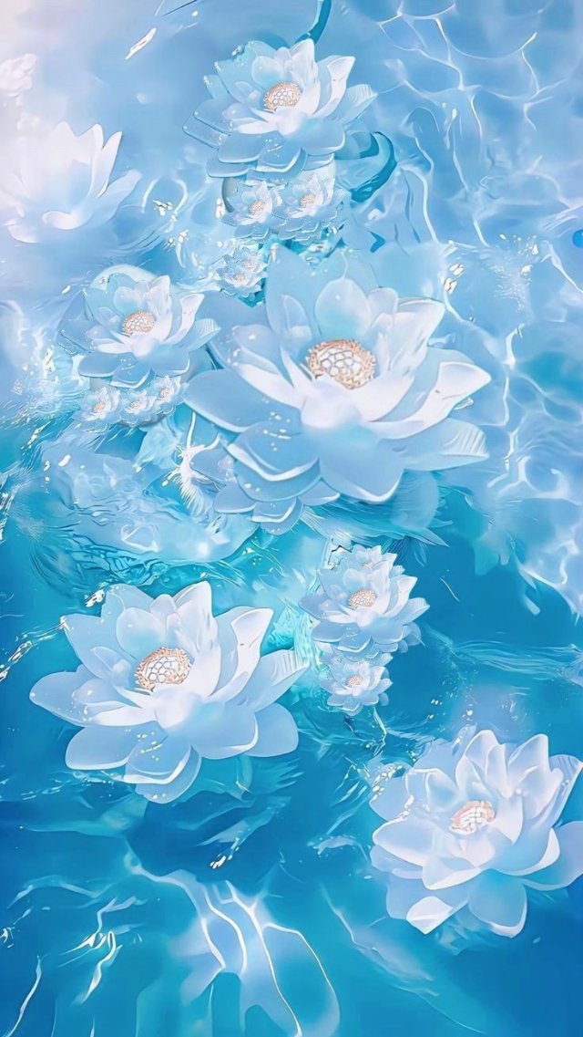 Ảnh nền hoa sen màu xanh đẹp