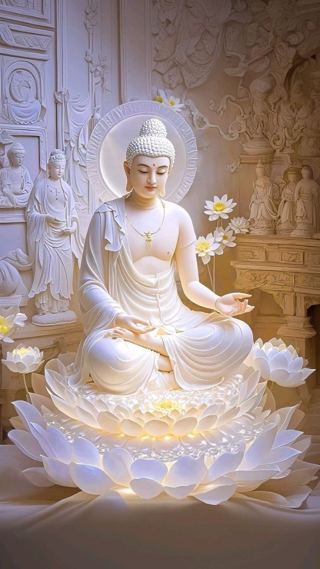 Ảnh sen trắng trong Phật giáo đẹp tinh tế