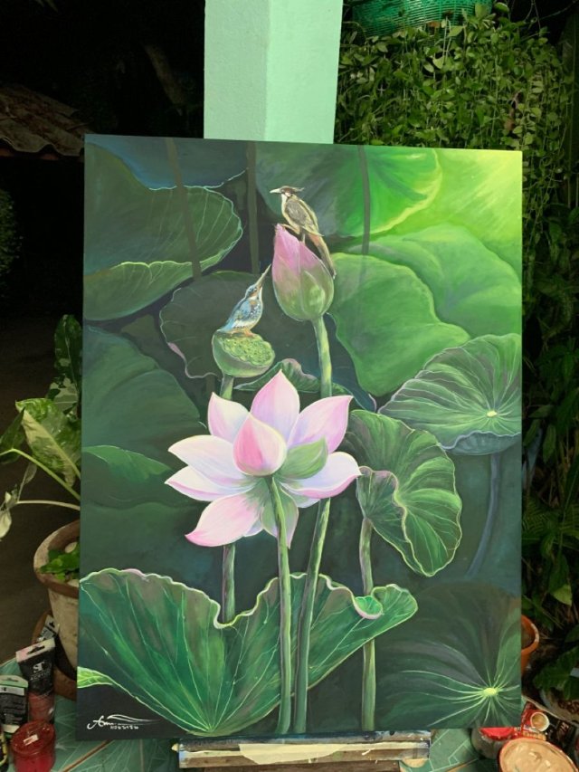 Ảnh vẽ hoa sen nghệ thuật cực chất mới nhất 2026