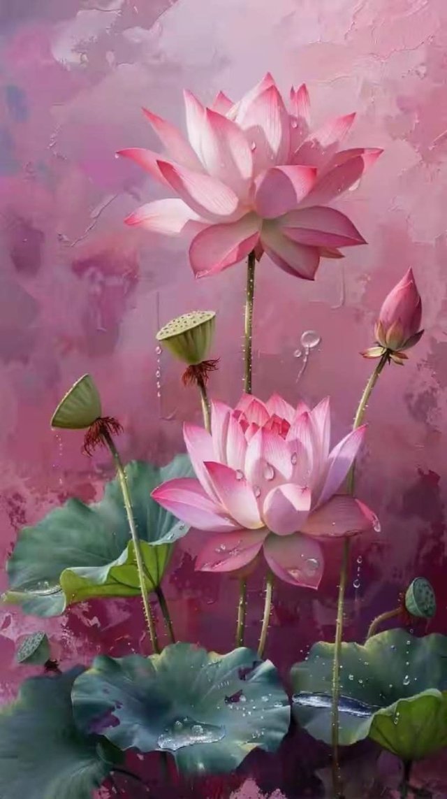 Ảnh vẽ hoa sen nghệ thuật cực đẹp