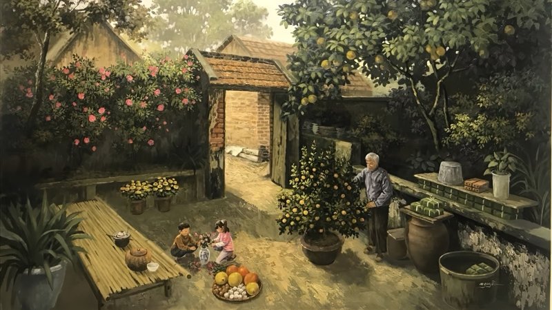 Background Tết đặc sắc cho trường học - trẻ em - bài thuyết trình