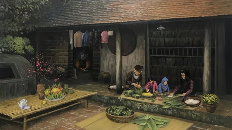 Background Tết giản dị cho trường học - trẻ em - bài thuyết trình