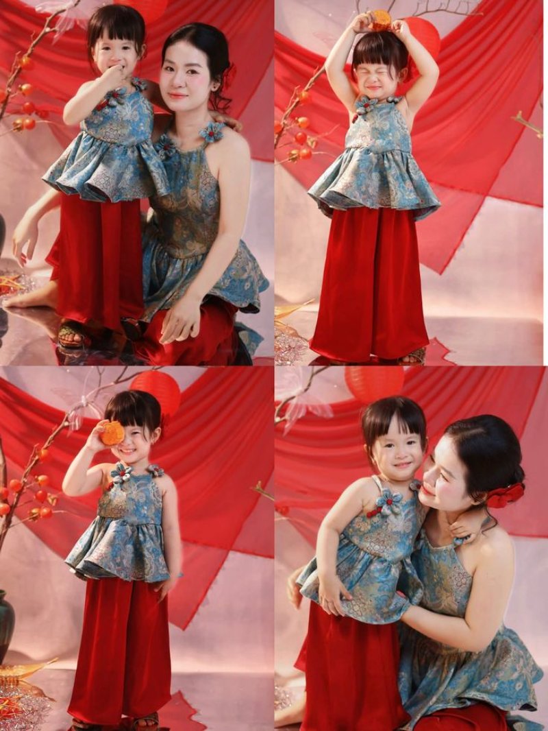 Background đỏ cho studio - backdrop chụp ảnh gia đình