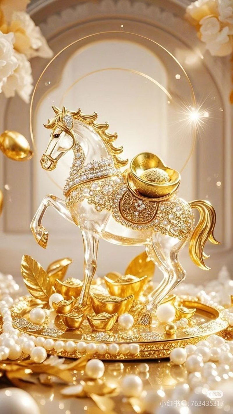 Hình ảnh linh vật Ngựa (Bính Ngọ) tài lộc