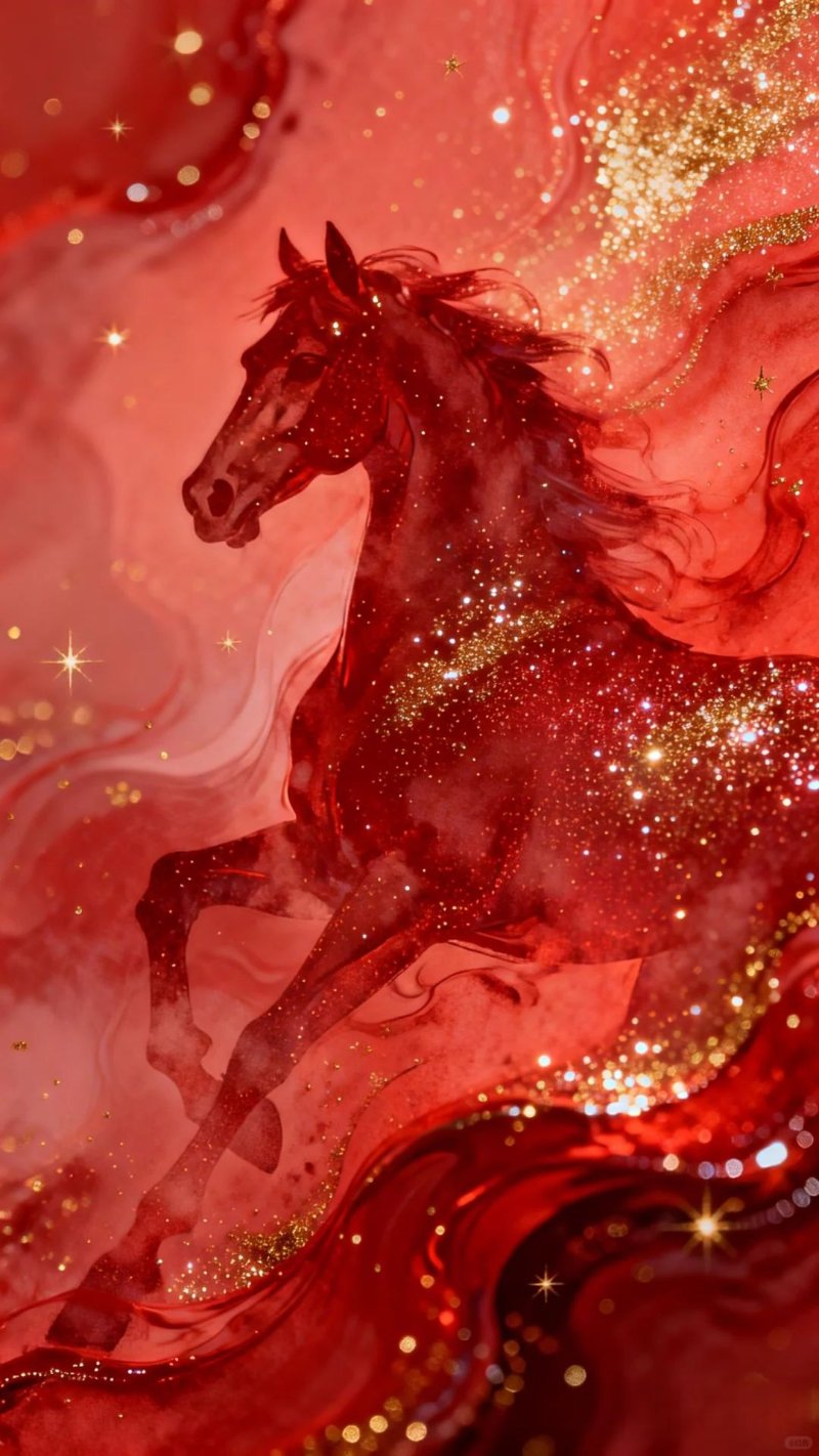 Hình ảnh linh vật Ngựa đỏ tài lộc
