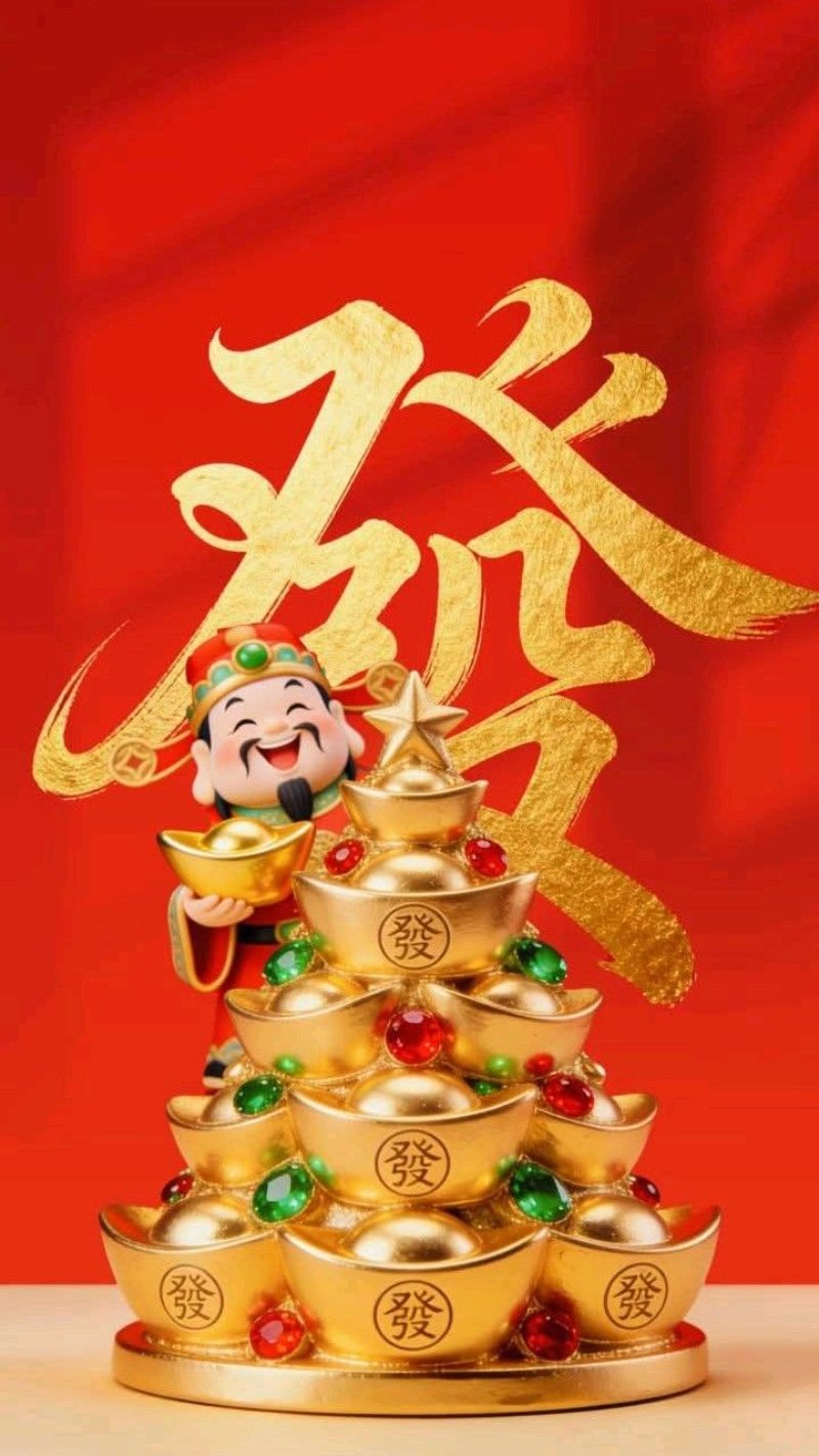 Hình nền điện thoại thần tài, may mắn đầu năm