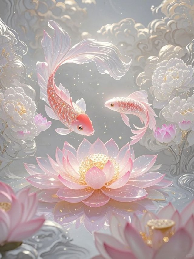 Hình nền hoa sen cá chép