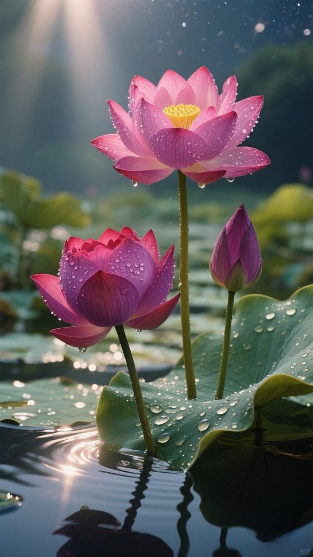 Hình nền hoa sen màu hồng đẹp tinh khiết