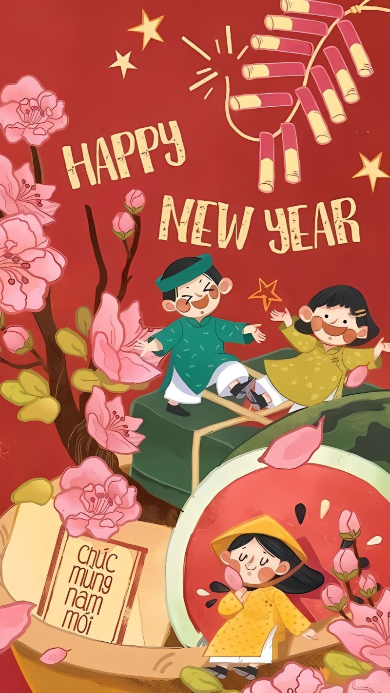 Hình vẽ Tết Nguyên Đán năm ngựa 2026