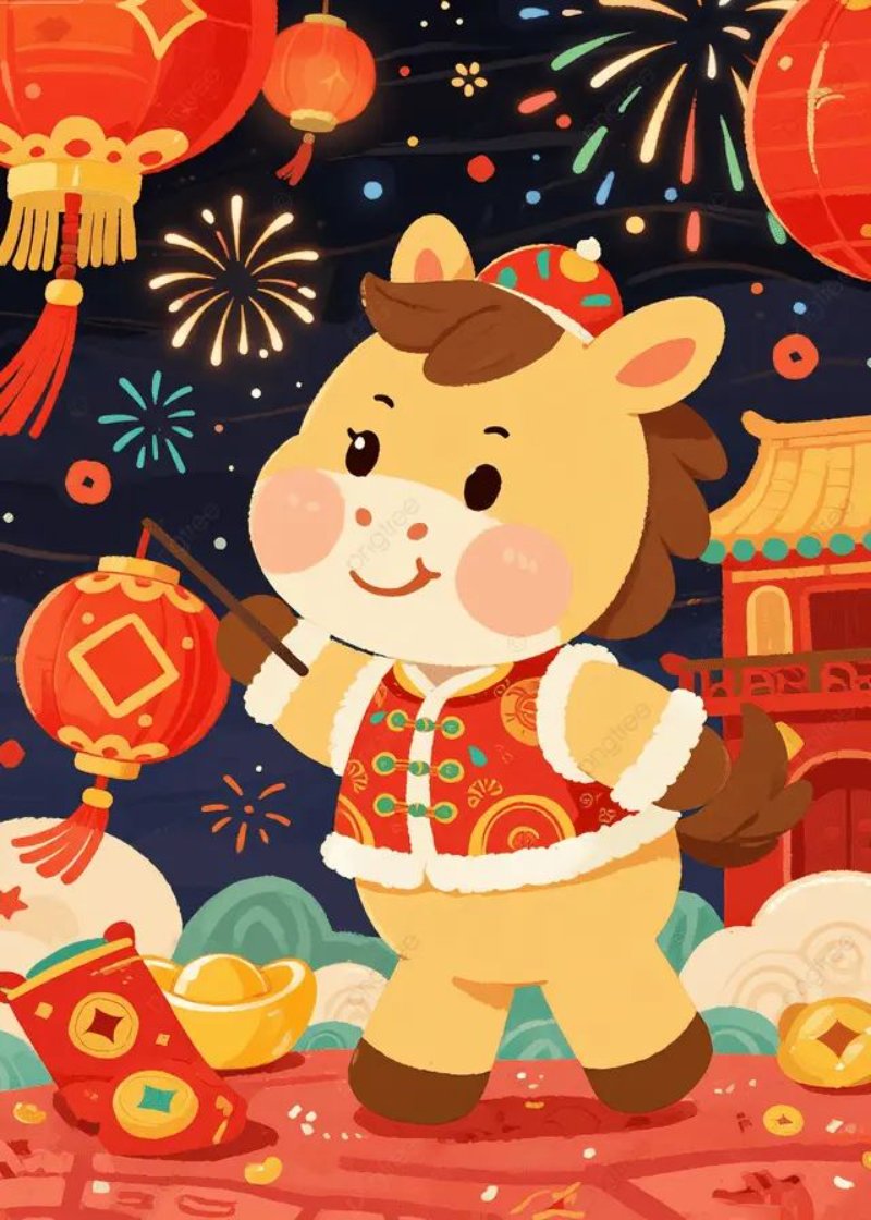 Hình vẽ Tết Nguyên Đán năm ngựa ấn tượng nổi bật