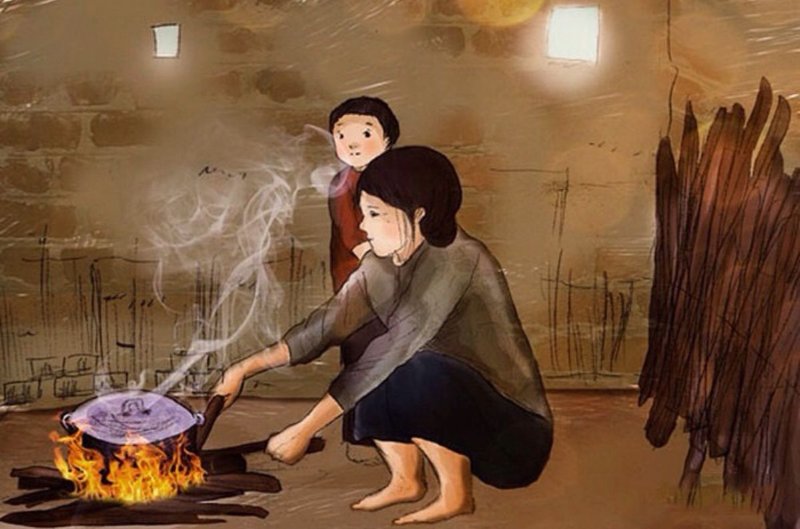 Phong tục bước qua đống lửa khi đón trẻ về nhà