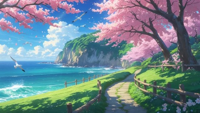 Ảnh thiên nhiên anime làm nền cực đẹp