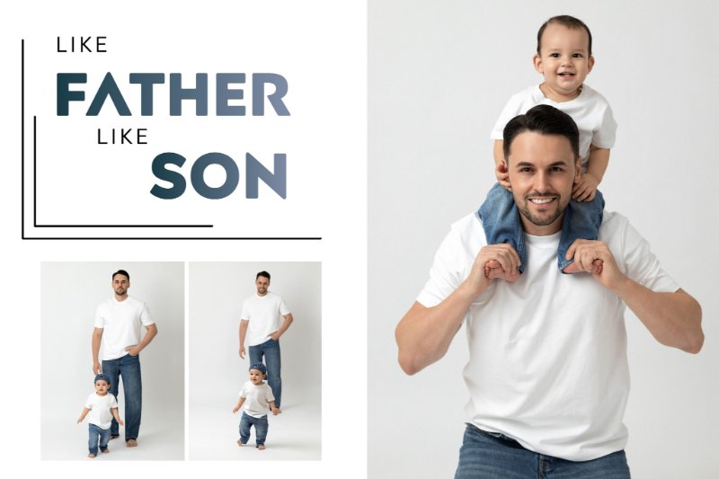 Chụp ảnh cùng với bố