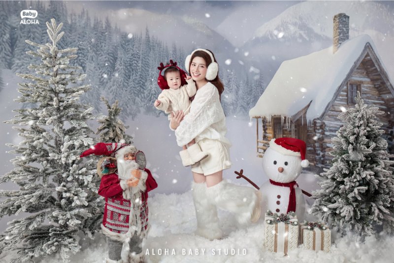 Chụp ảnh cùng với mẹ