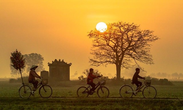 Hình nền máy tính phong cảnh thiên nhiên làng quê