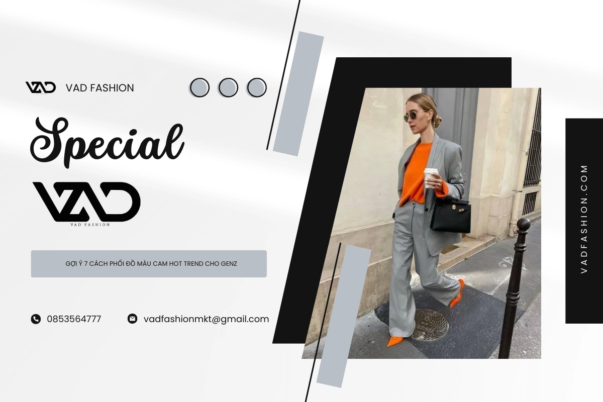 Outfit phối đồ màu cam vừa tươi tắn, thanh lịch