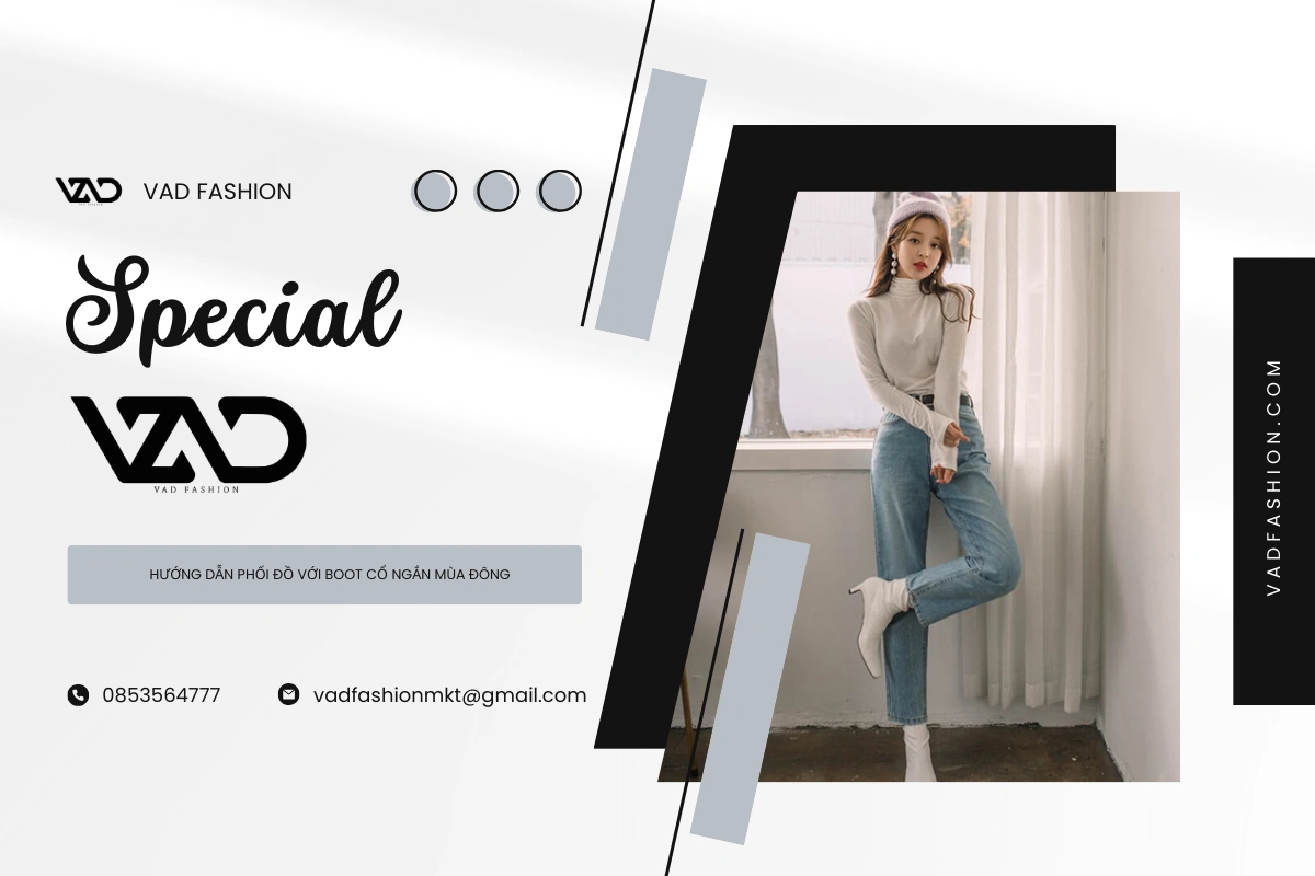 boot cổ cao phối với quần jeans