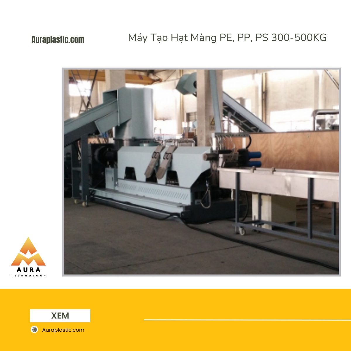 Máy Tạo Hạt Màng PE, PP, PS 300-500KG 