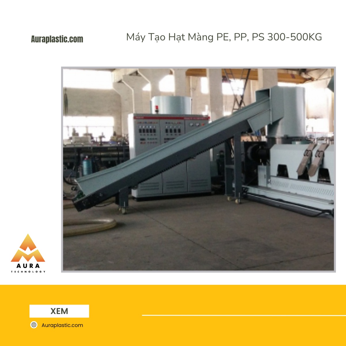 Máy Tạo Hạt Màng PE, PP, PS 300-500KG 
