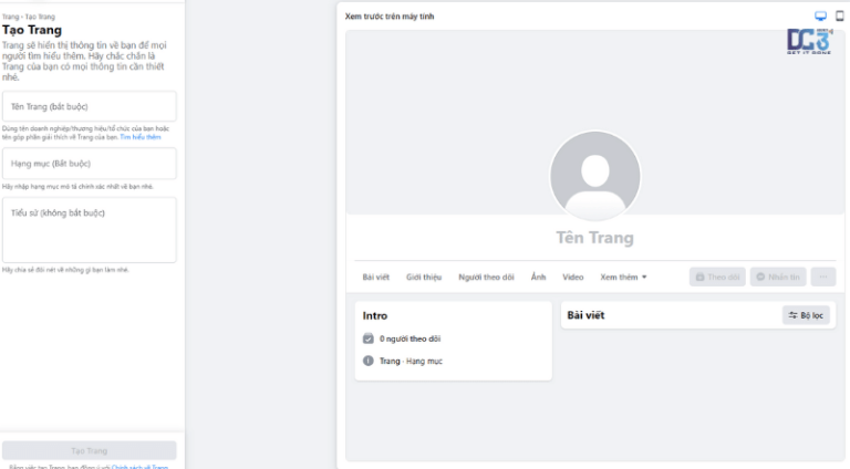 tạo fanpage facebook