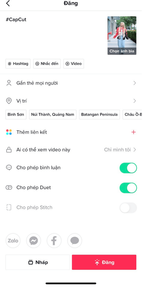 đăng video tiktok