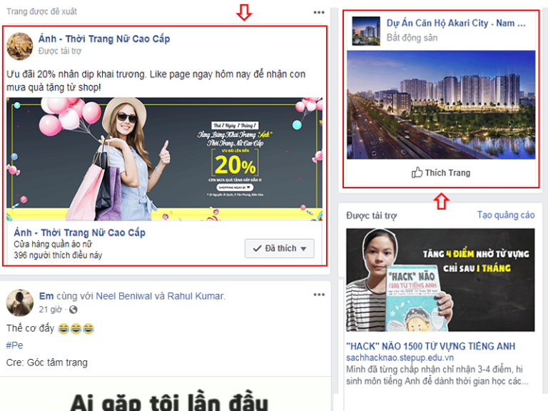 quang cáo facebook like