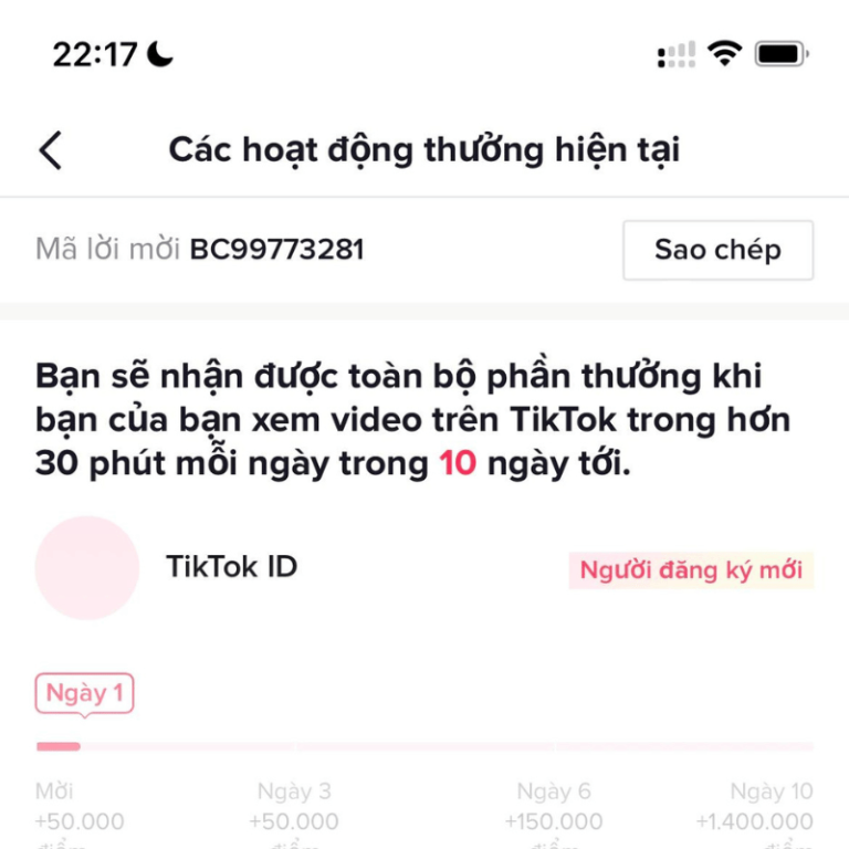 cách nhập mã mời tiktok