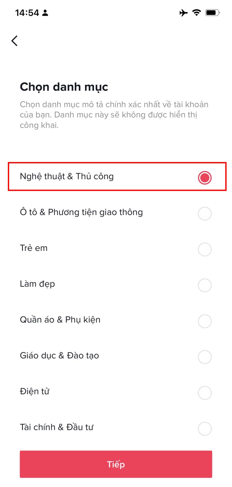 Chọn mục đầu tiên rồi nhấn tiếp tục