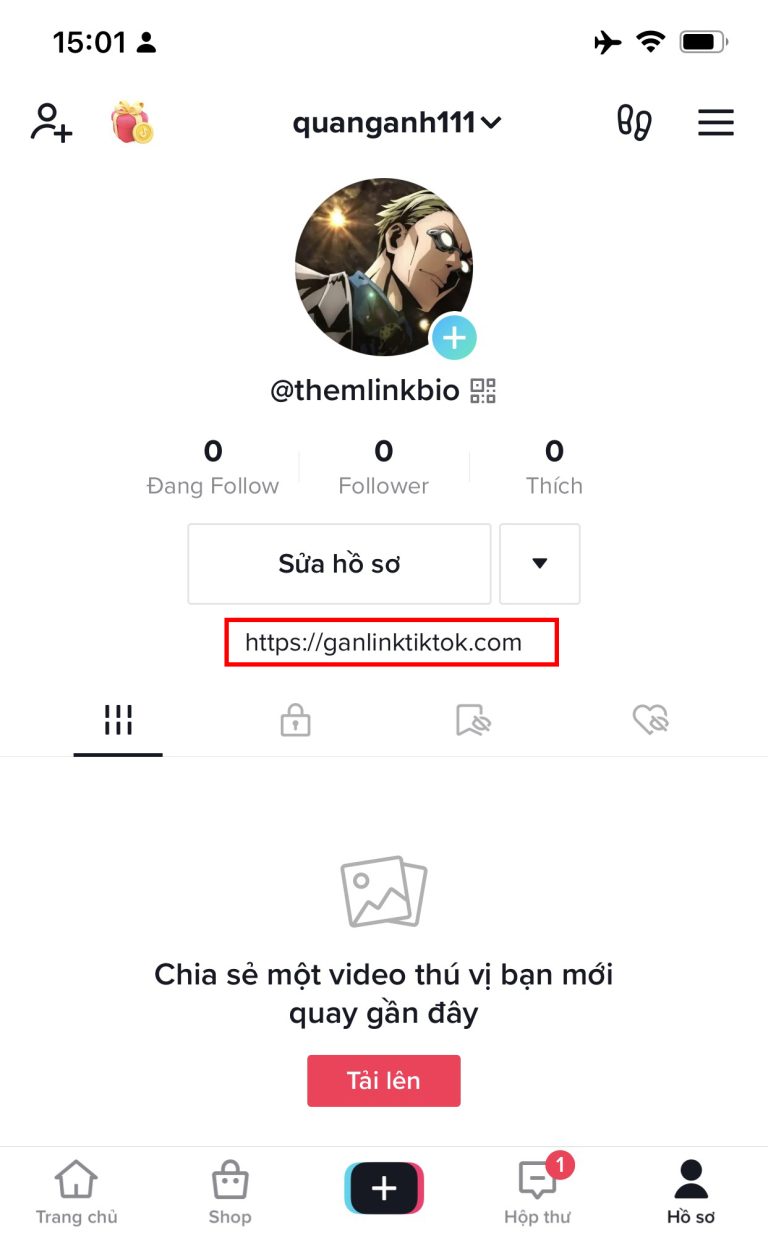 Link bio đã được gắn thành công