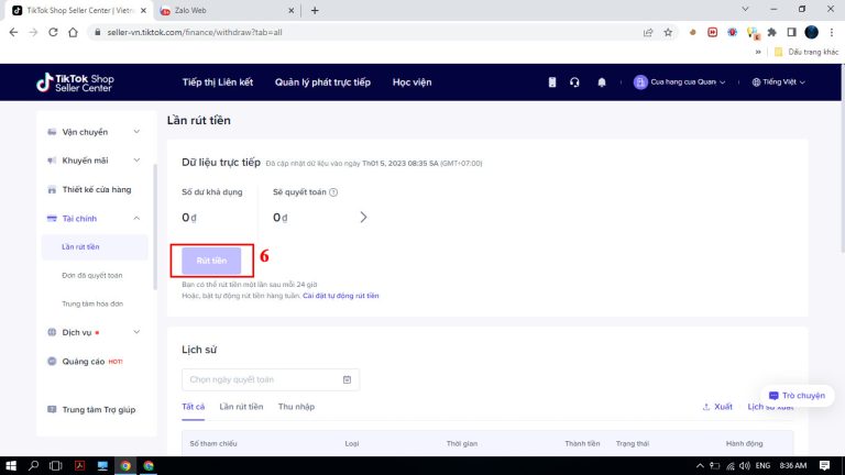 cách rút tiền từ tiktok