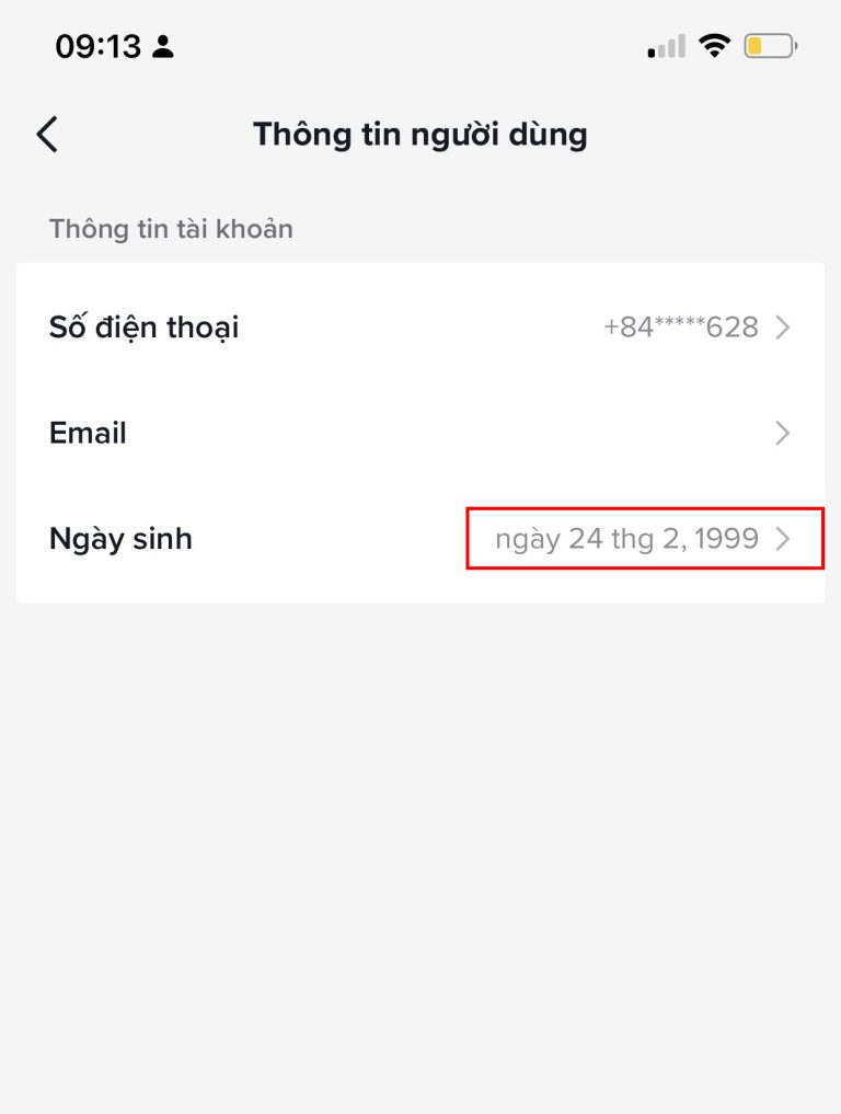 cách đổi ngày sinh trên tiktok