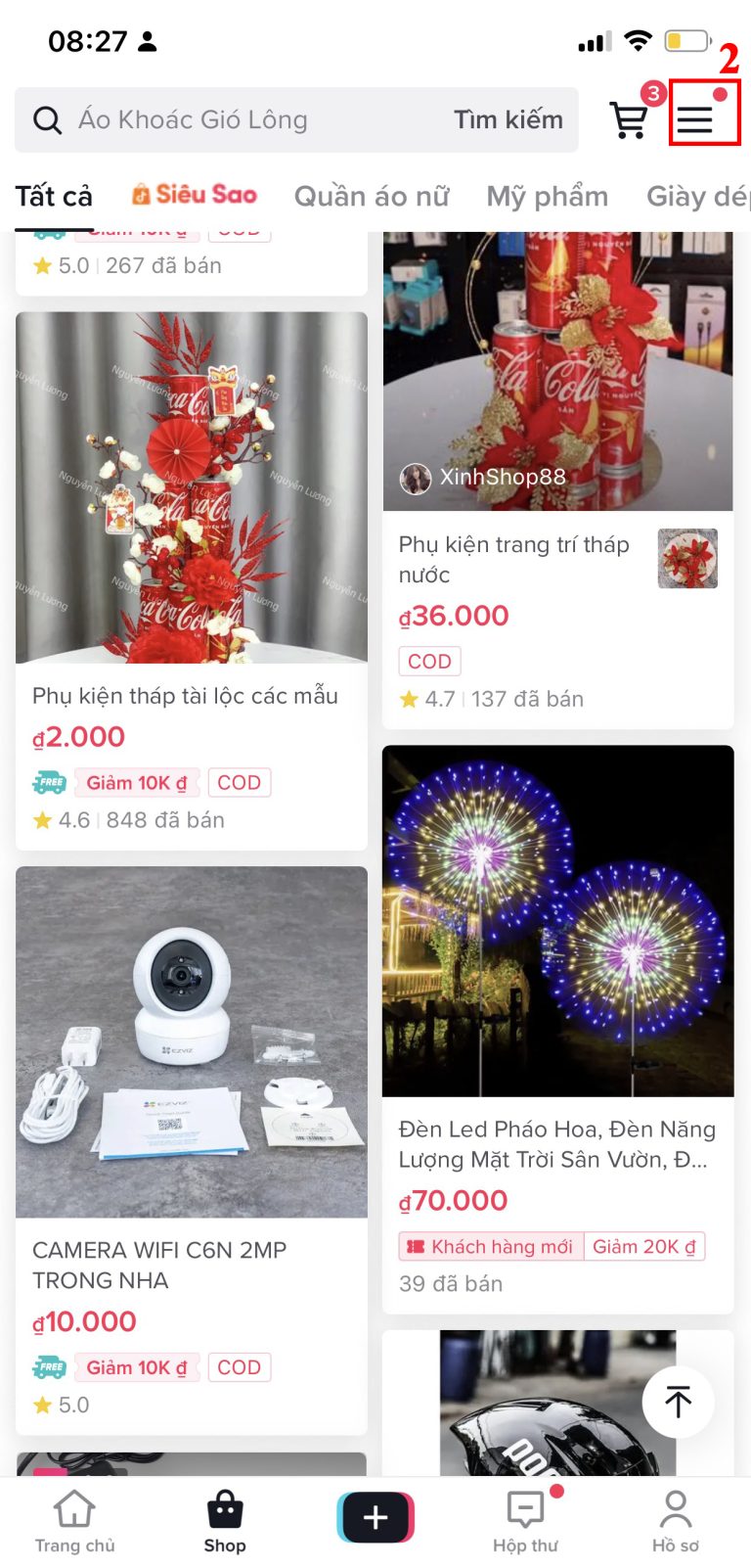 cách xem giỏ hàng trên tiktok