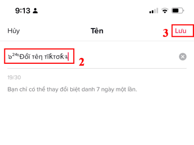 đổi tên tiktok