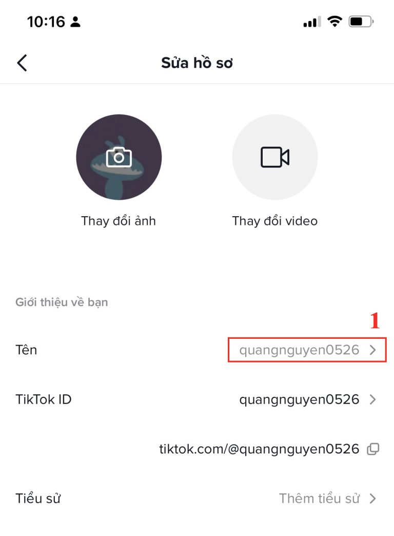 đổi tên tiktok