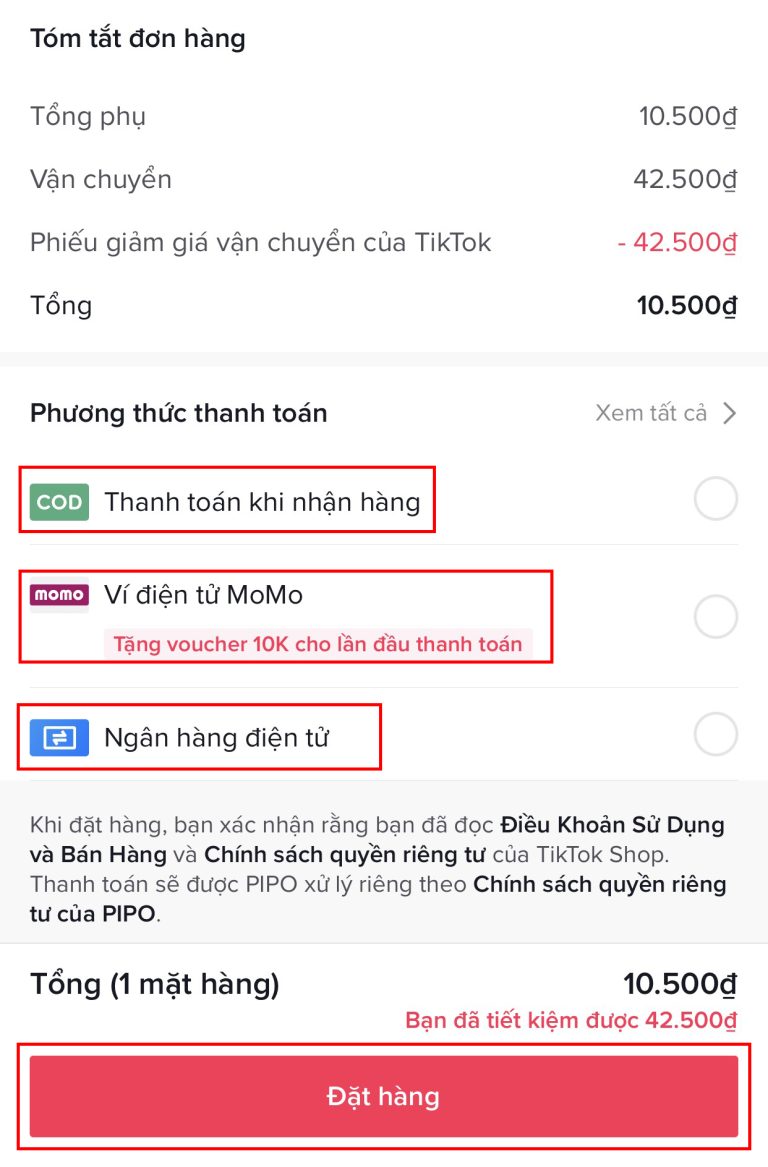 mua hàng trên tiktok
