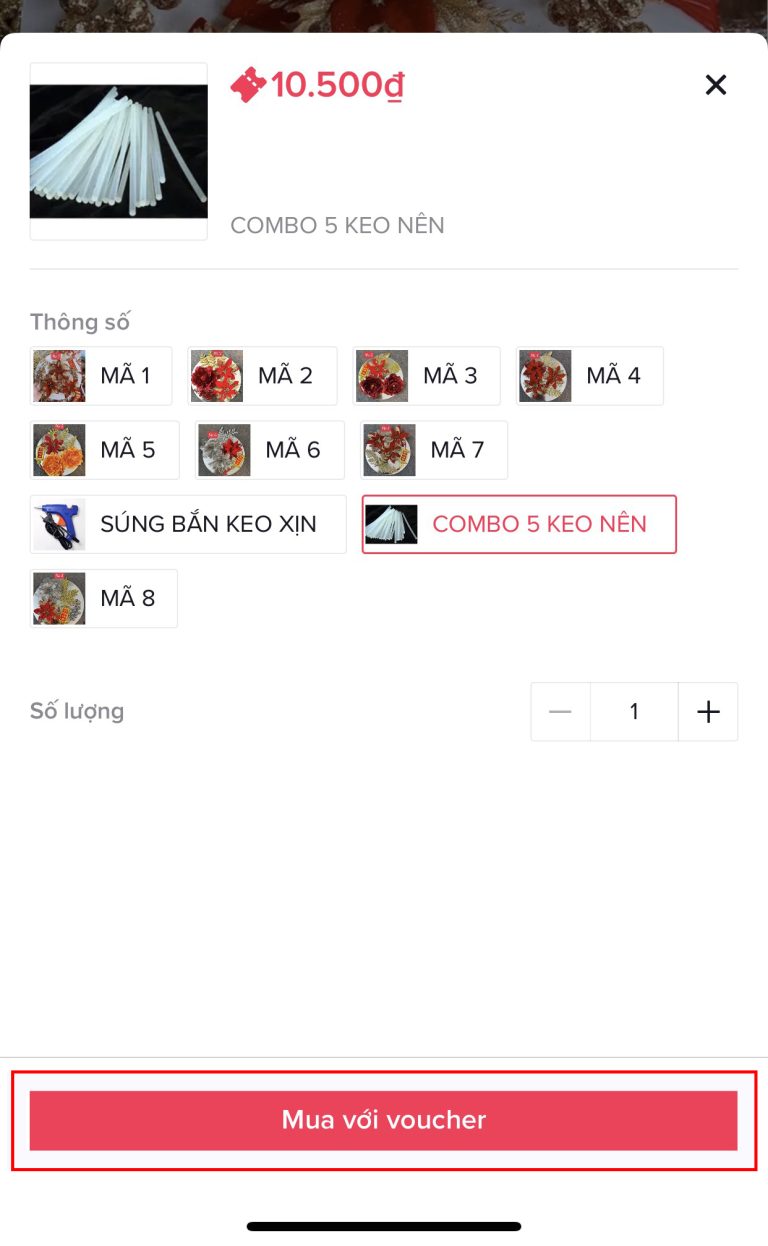 lựa chọn sản phẩm mua hàng trên tiktok