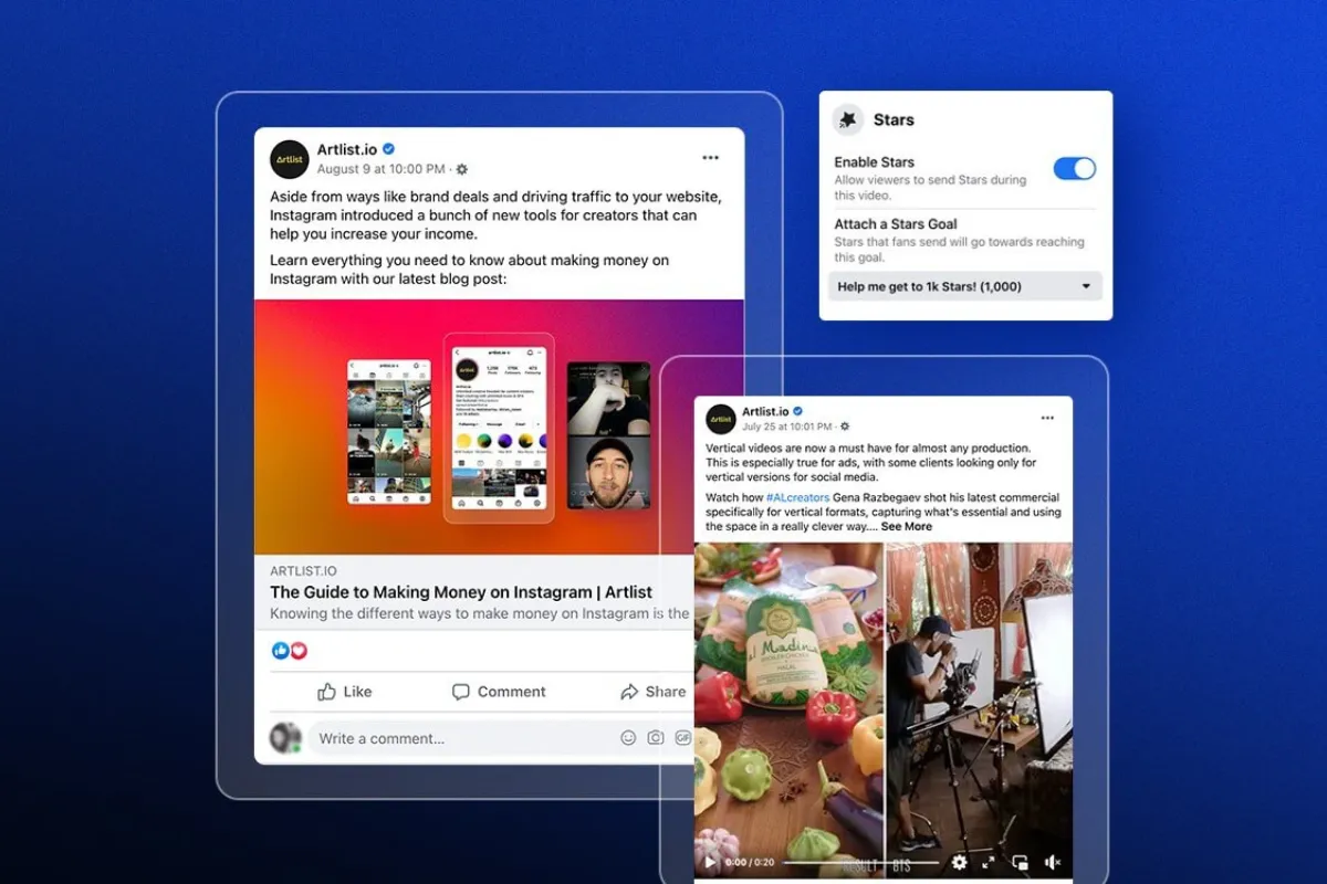 Thước phim tạo trên Facebook và thước phim tạo trên Instagram