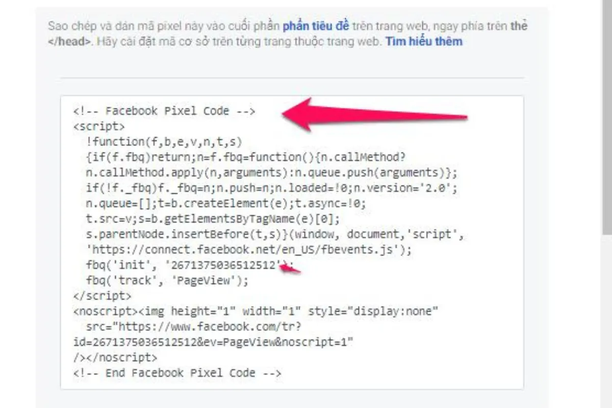 cài đặt Pixel Facebook