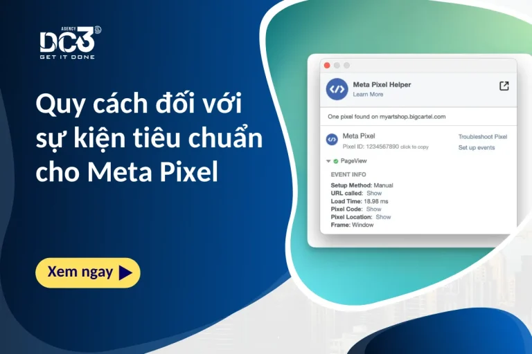 sự kiện tiêu chuẩn cho Meta Pixel