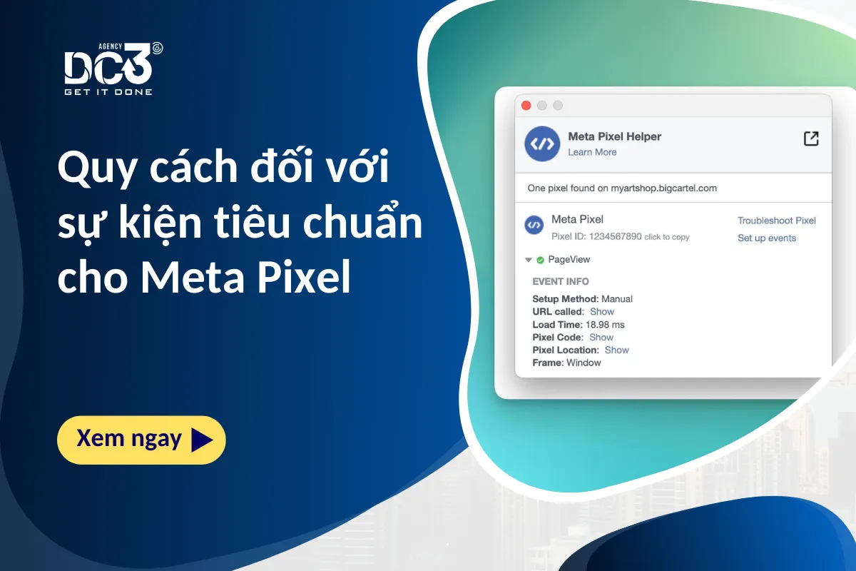 sự kiện tiêu chuẩn cho Meta Pixel