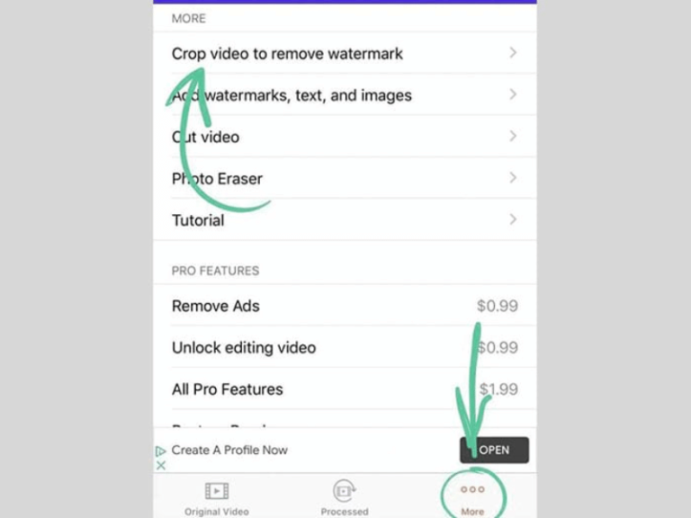 Lựa chọn "Crop video to remove watermark" để gửi link video Tiktok