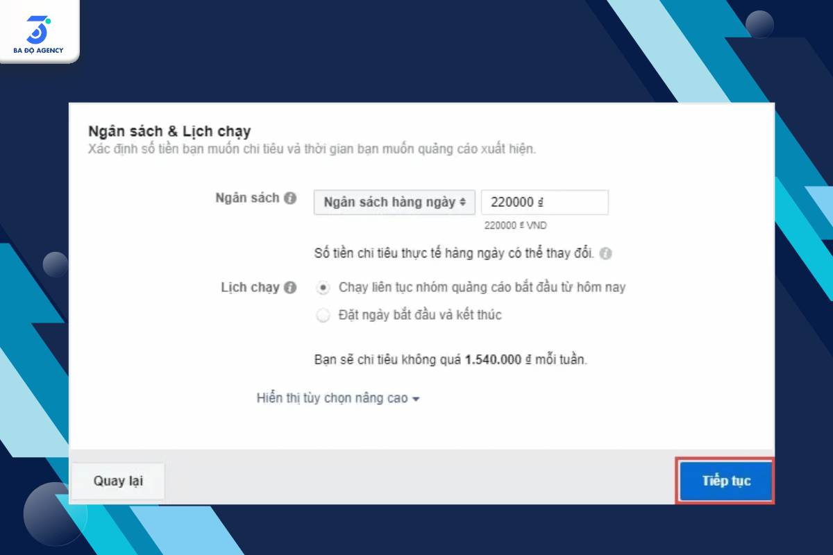 Thiết lập ngân sách cho quảng cáo Facebook là bước quan trọng không kém