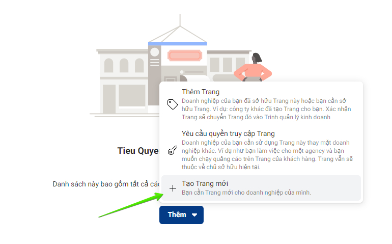 Sếp vào mục Trang, chọn Thêm rồi chọn Tạo trang mới