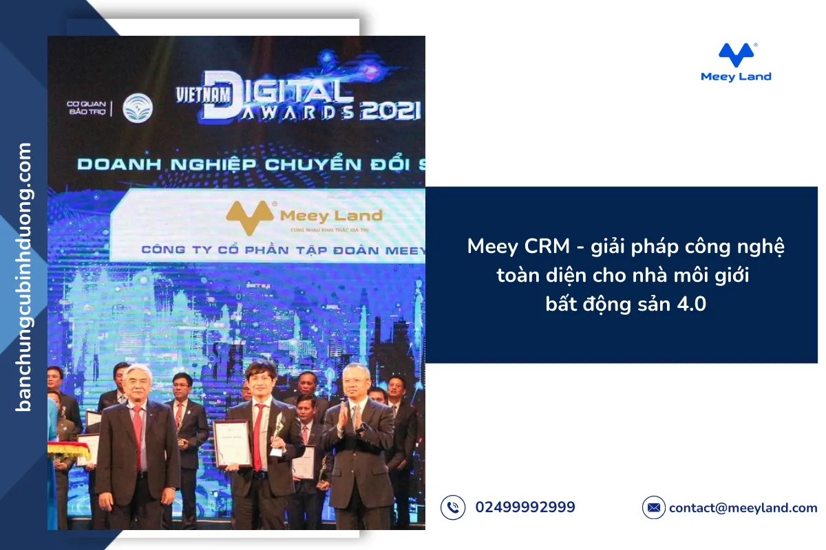 Meey CRM đã khẳng định vị thế của mình khi giúp Meey Land đạt giải thưởng Doanh nghiệp chuyển đổi số xuất sắc tại Vietnam Digital Awards 2021