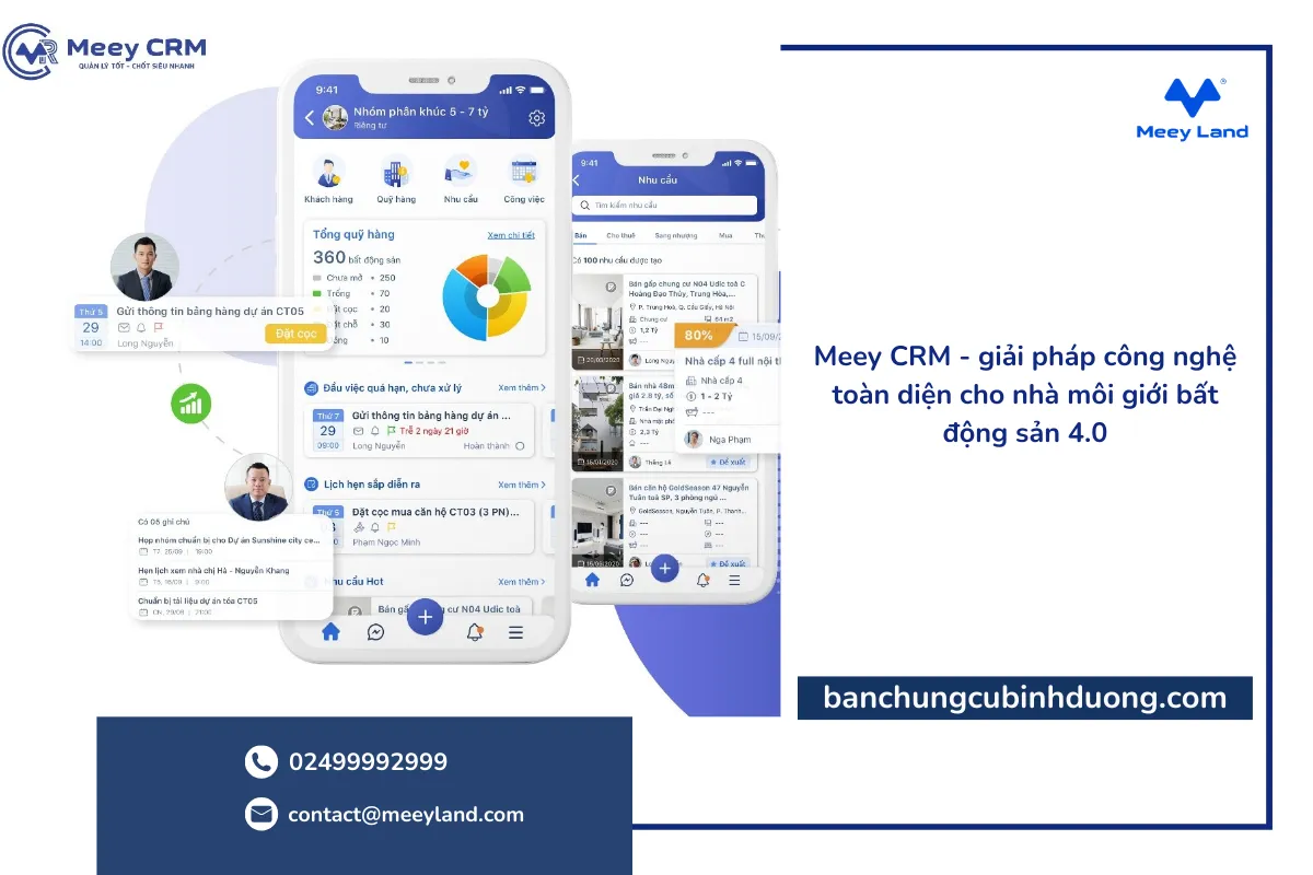 Với Meey CRM, nhà môi giới dễ dàng nắm bắt thông tin và nhu cầu khách hàng, từ đó đưa ra các phương án tư vấn phù hợp