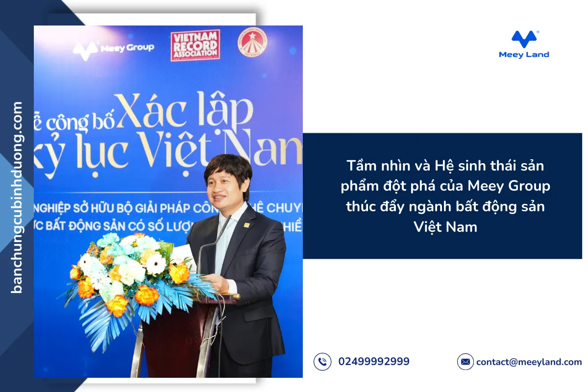 Meey Group đã xác định tầm nhìn dài hạn là tạo nên một hệ sinh thái bất động sản bền vững, đáp ứng nhu cầu phát triển của xã hội hiện đại