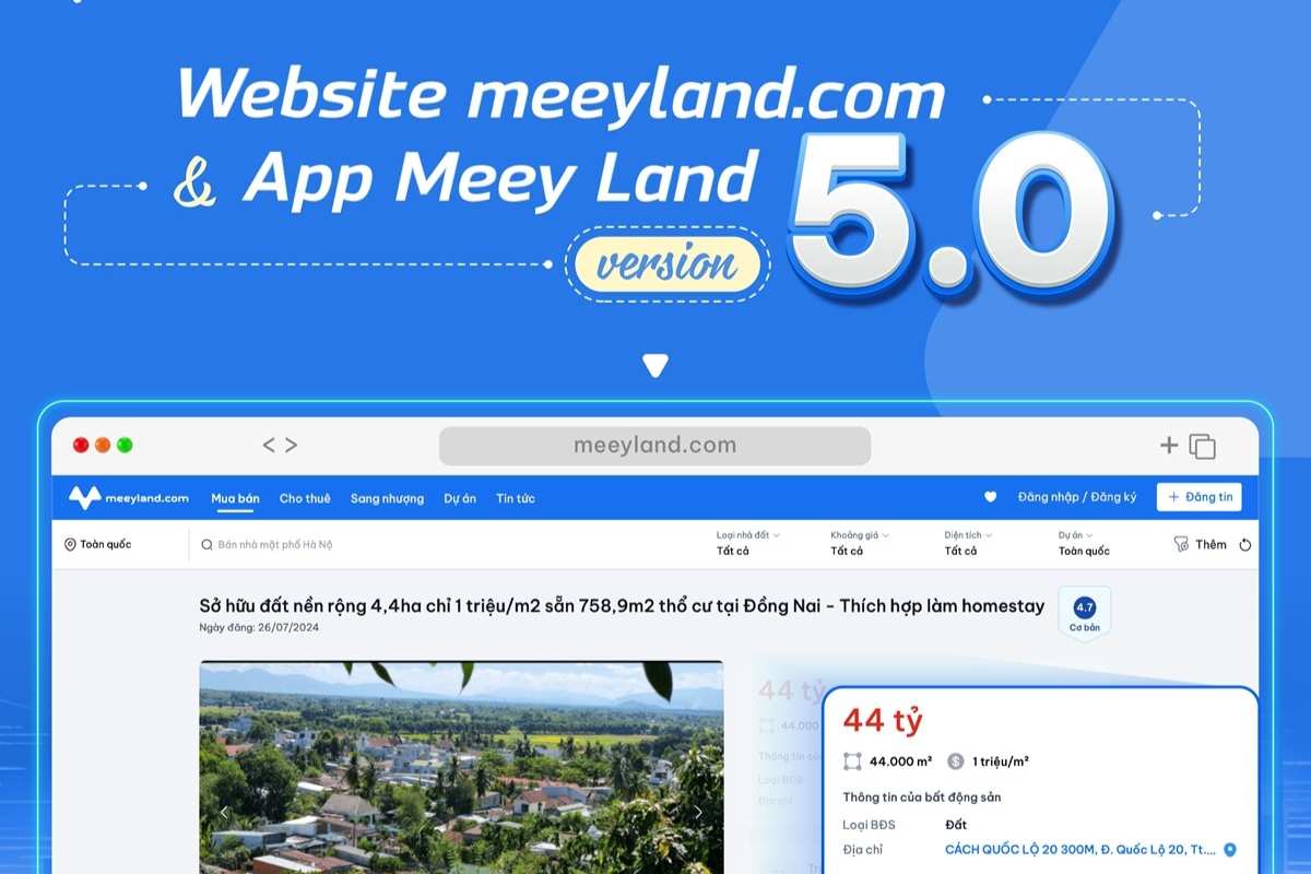 Những tính năng mới trong phiên bản Meeyland.com 5.0