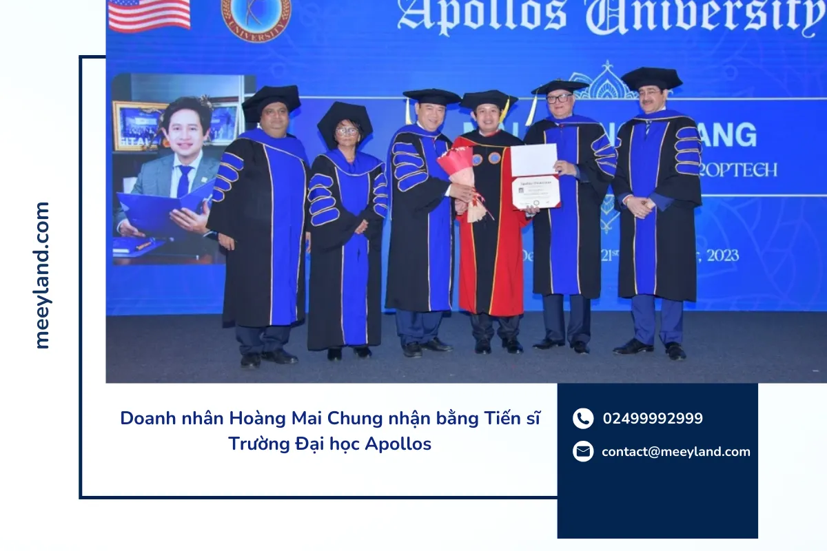 Doanh nhân Hoàng Mai Chung nhận bằng Tiến sĩ danh dự của Trường Đại học Apollos